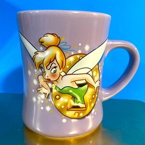 DISNEY STORE EXCLUSIVE TINKER BELL 3-D CERAMIC MUG LAVENDER 16oz MUG